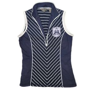 Good rider size small collared half zip tank top.